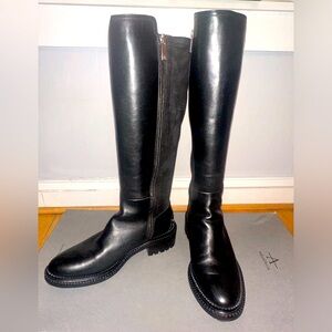 Aquatalia Omara Knee-High Leather & Suede Boots In Box